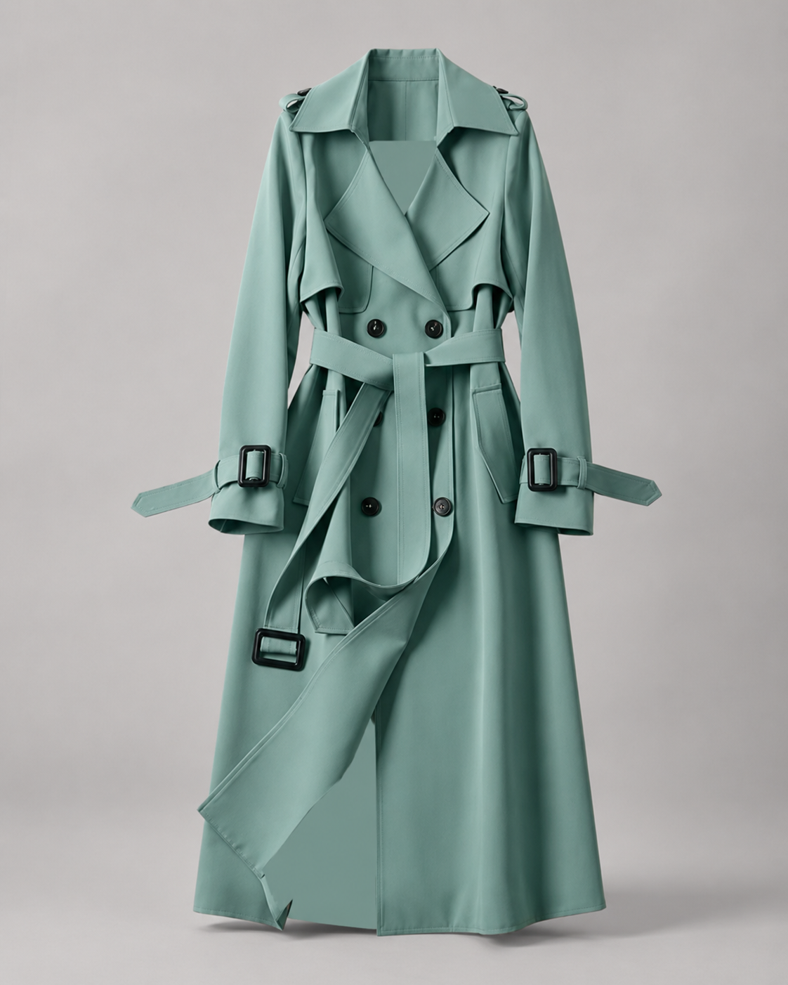 Klassischer Trenchcoat mit Gürtel - Rückseite