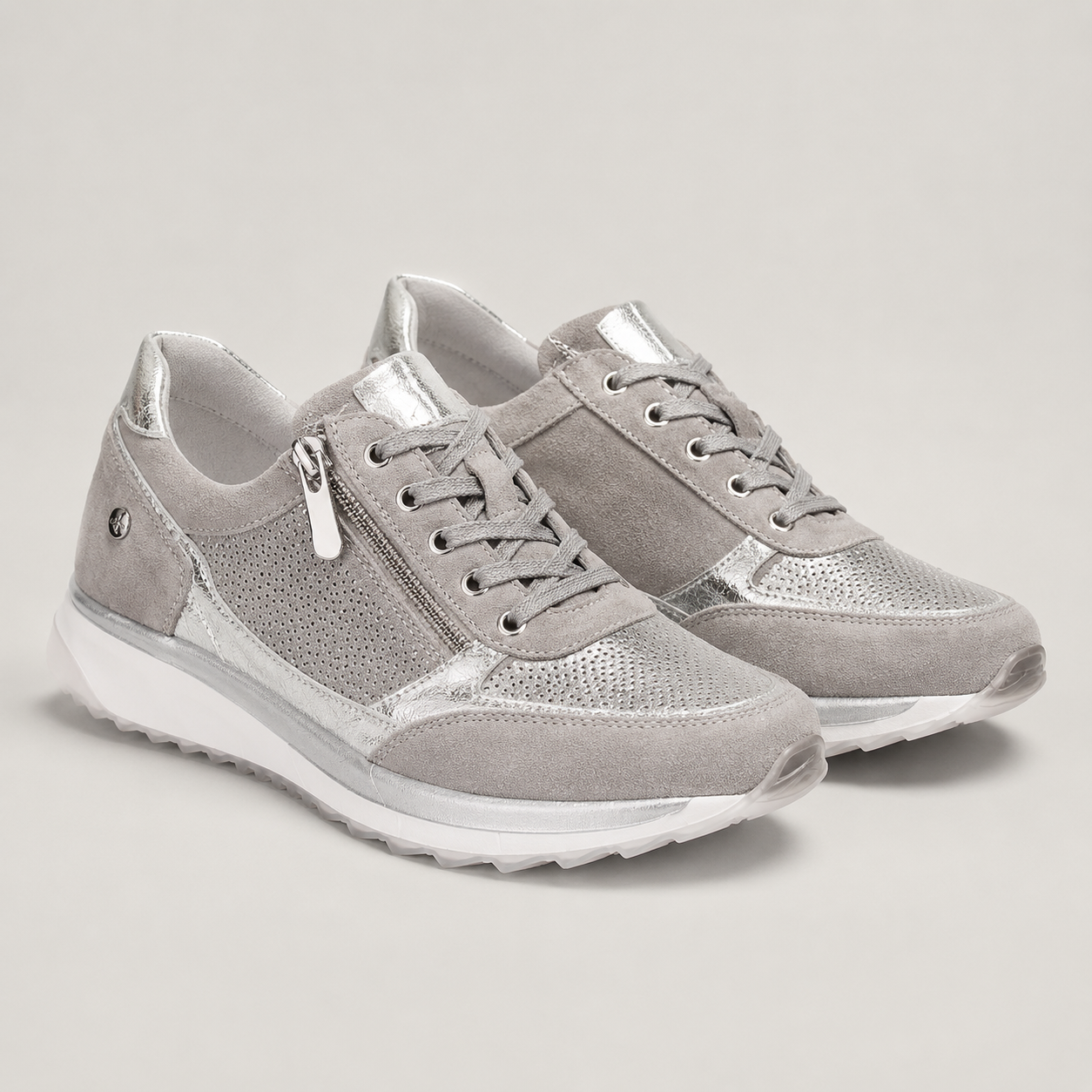 Sneaker mit Metallic-Reißverschlussdetail - Sohle