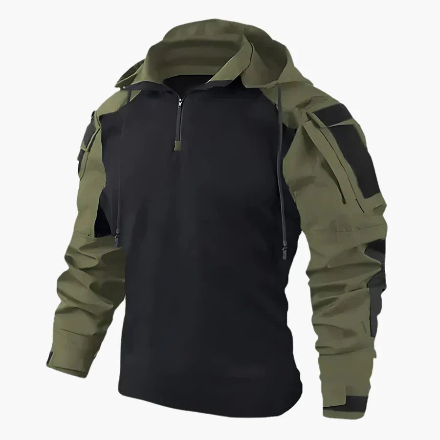 Tactical Synthetic Pullover Jacket with Half Zip and Hood product view