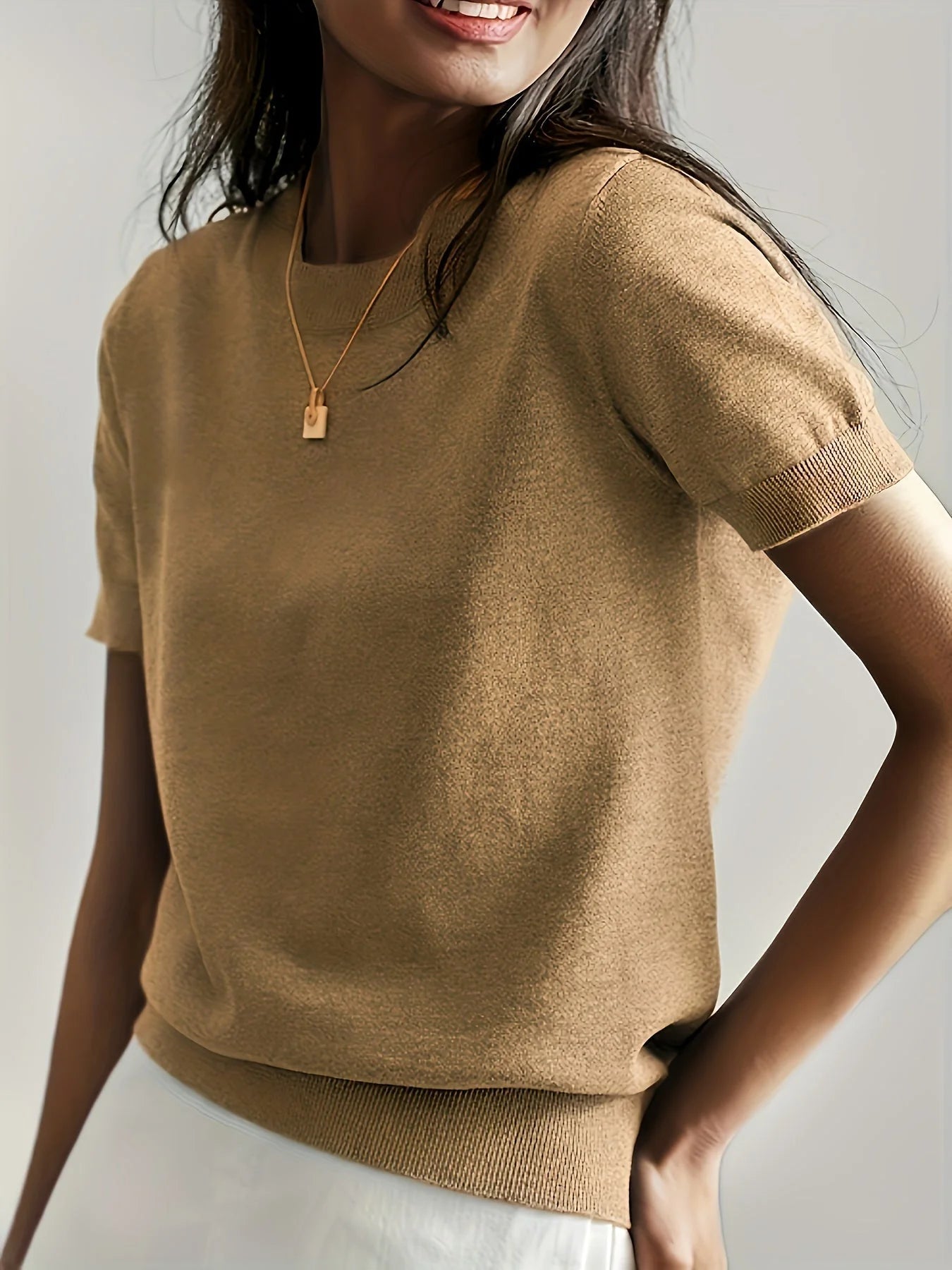 Spring Sweater with Short Sleeves - Mira product view