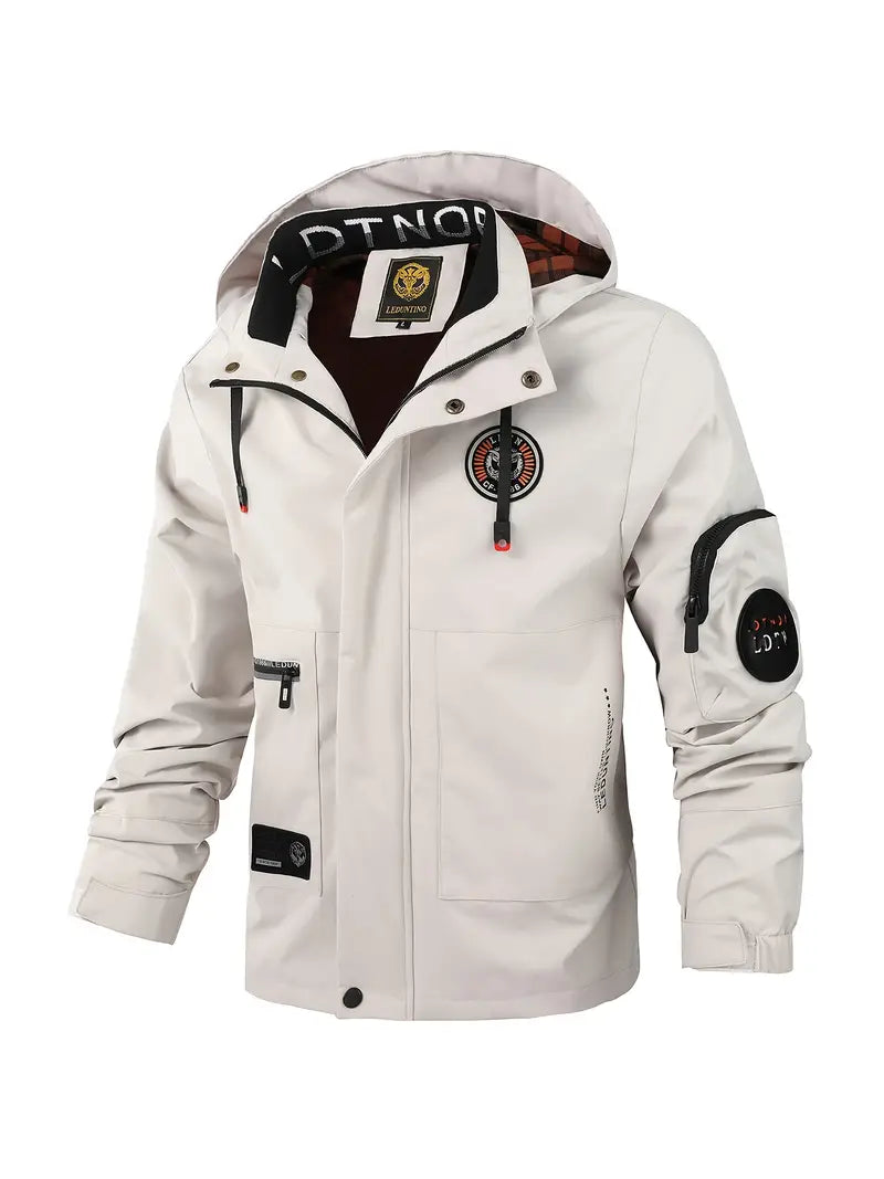 Light men's outdoor jacket, wind- and waterproof with hood – Torben product view