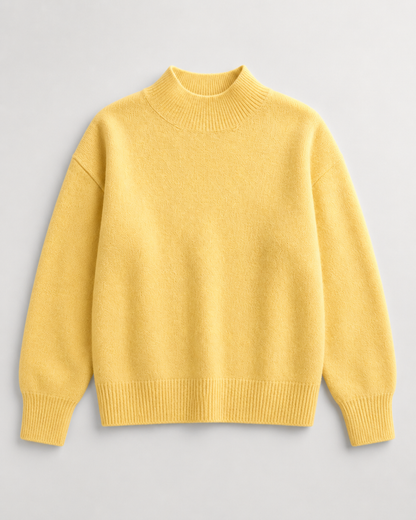 Weicher Strickpullover mit Stehkragen - Detail