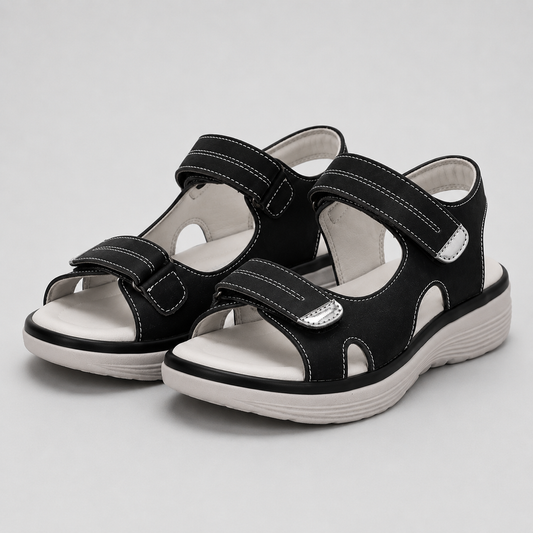 Sport-Sandalen mit verstellbaren Riemen - Schwarz