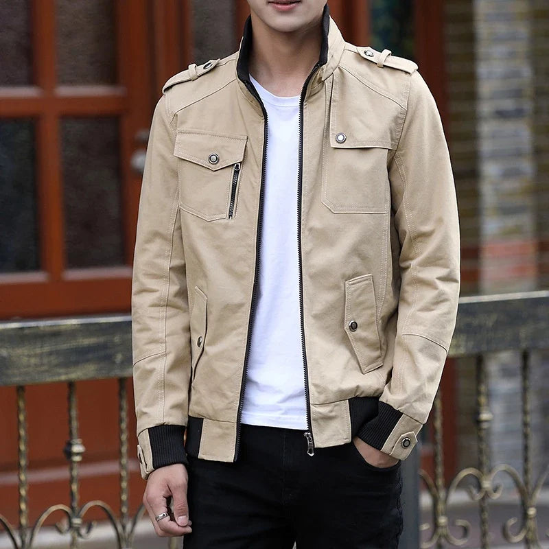 Men's Zip Up Casual Bomber Jacket product view