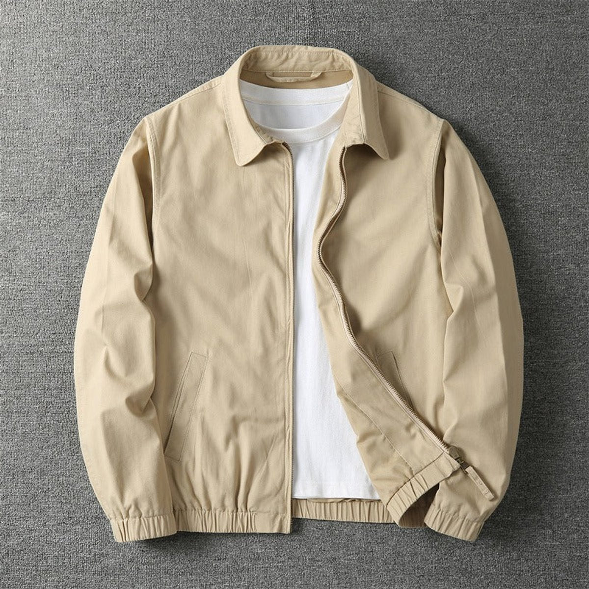 Men's Winter Coat Lightweight Zip-Up Bomber Jacket product view
