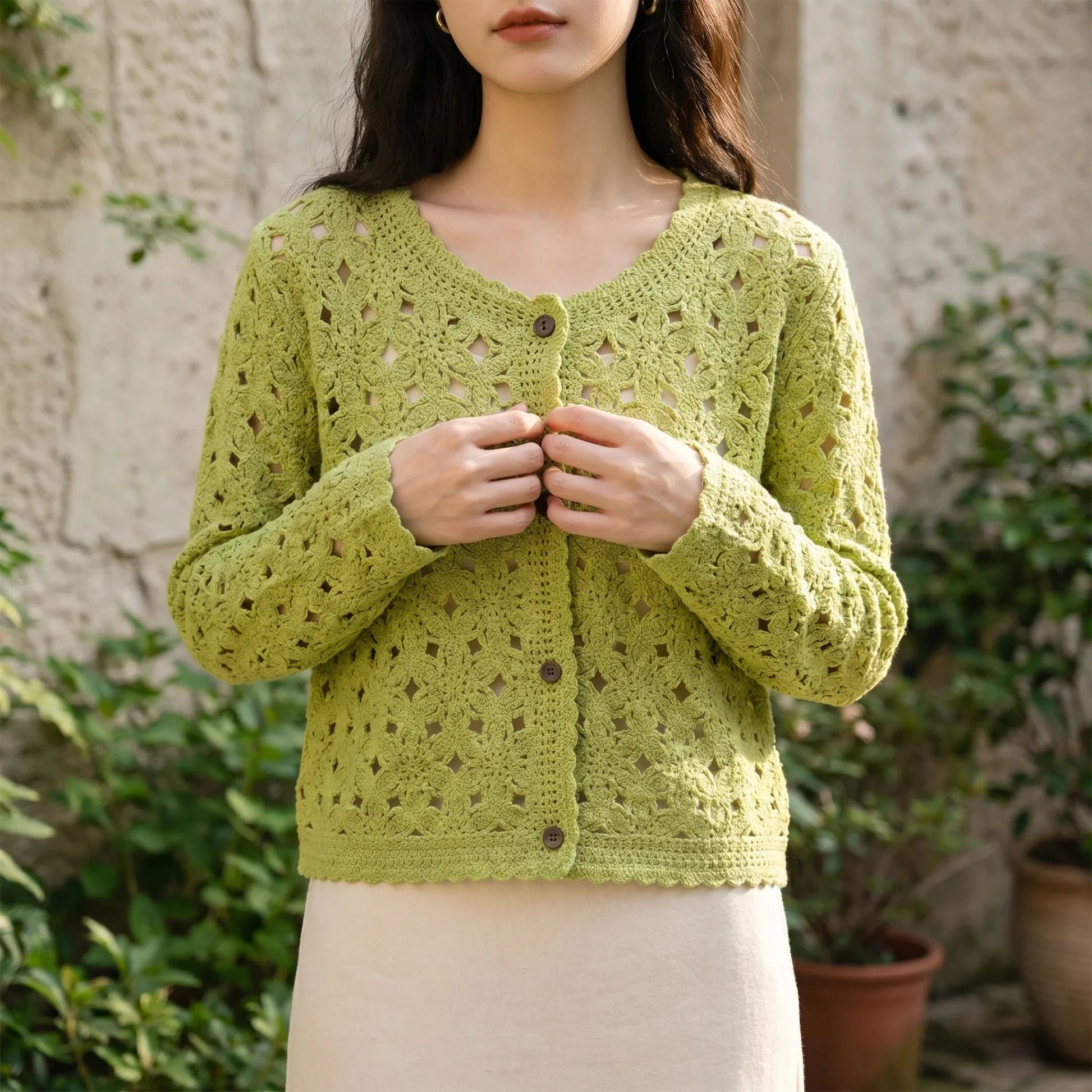 Openwork Crochet Cardigan - Lorena product view