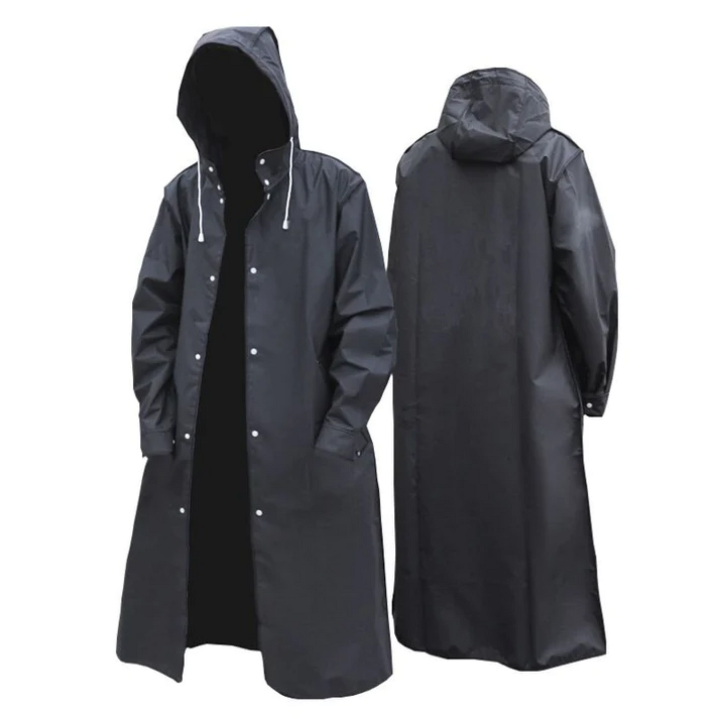 Long Waterproof Men's Rain Jacket with Hood - Titan product view